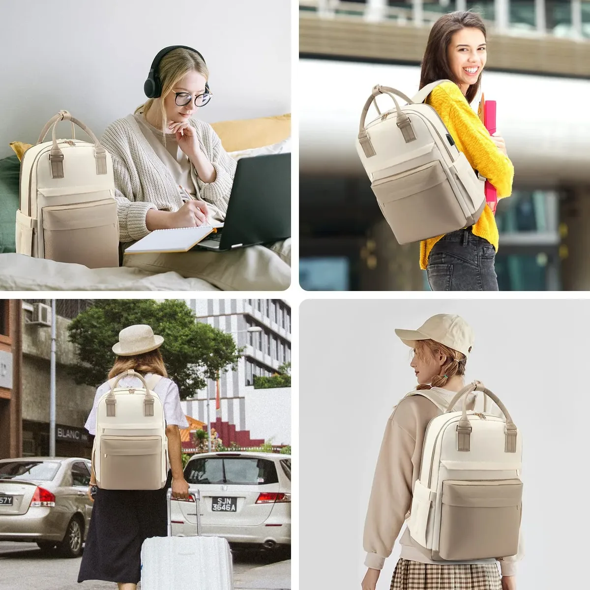 sac à dos pour ordinateur portable avec port de chargement usb, sac à dos d'affaires en cas de déchirure pour les voyages, sac à dos décontracté pour hommes et femmes, 14 pouces, 15 pouces