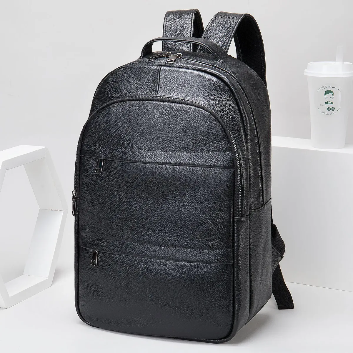 sac à dos décontracté en cuir de vachette pour homme, grande capacité, véritable, extérieur, moto, nouveau