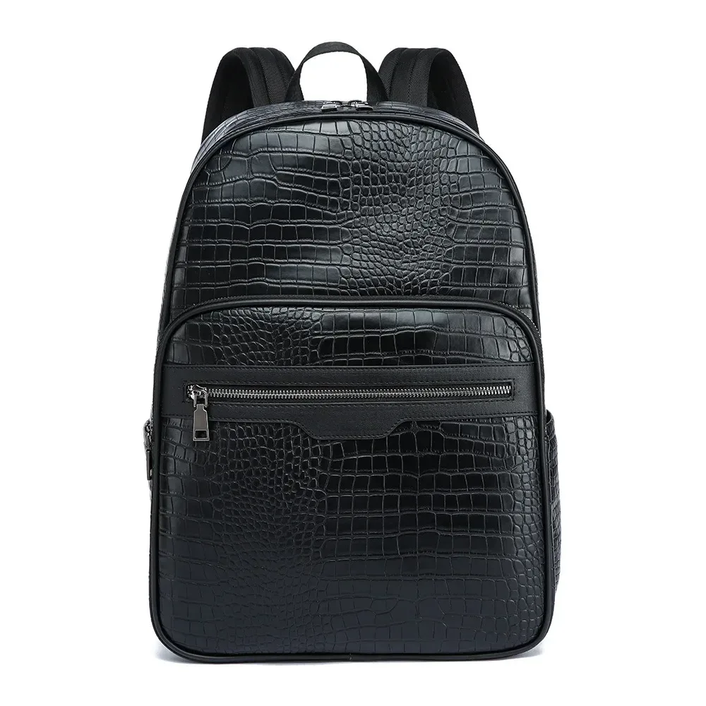 mode hommes sac à dos de luxe alligator cuir sac à dos hommes 14 pouces sacs à dos d'ordinateur portable mâle grande capacité sacs de voyage softbacks