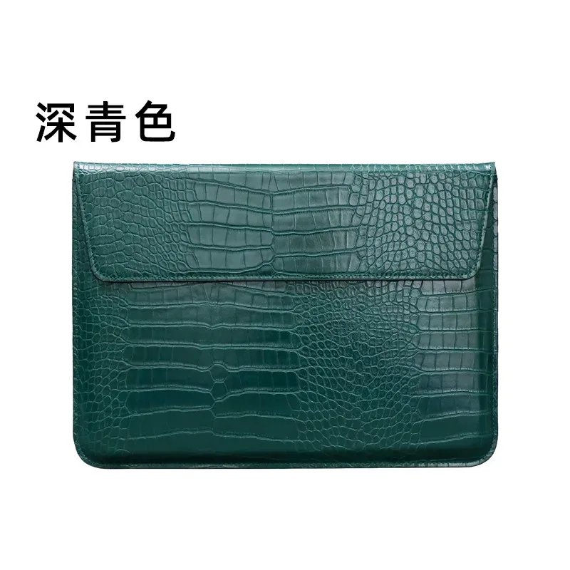 graver le nom motif crocodile pochette pour ordinateur portable sac en cuir de luxe étanche pochette d'ordinateur mode ordinateur portable sacs de rangement