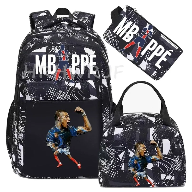 sac à dos pour ordinateur portable m-mbappes, pour femmes et hommes, sacs à dos décontractés pour le sport et le football, sac à dos oxford pour femmes, sac d'école pour hommes, sac de voyage, mochilas 3 pièces