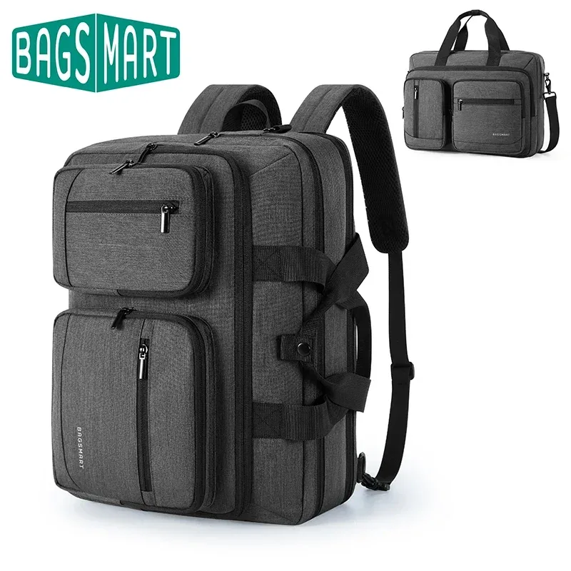 sac dos pvc gris anthracite texturé 36 55 litres organisateur 7 poches rembourré anti choc voyage business école shopping sport