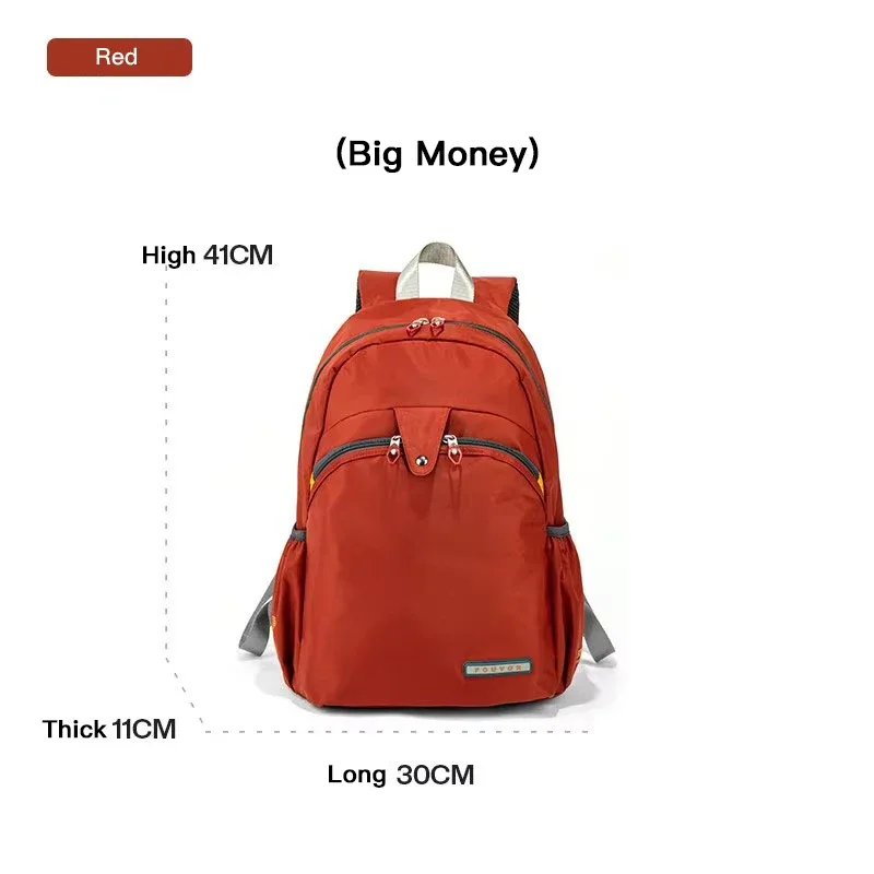 foueissac à dos en toile de nylon imperméable pour femme, sac d'école de voyage, sac de sport décontracté, grande capacité, mode, filles, 2587-11