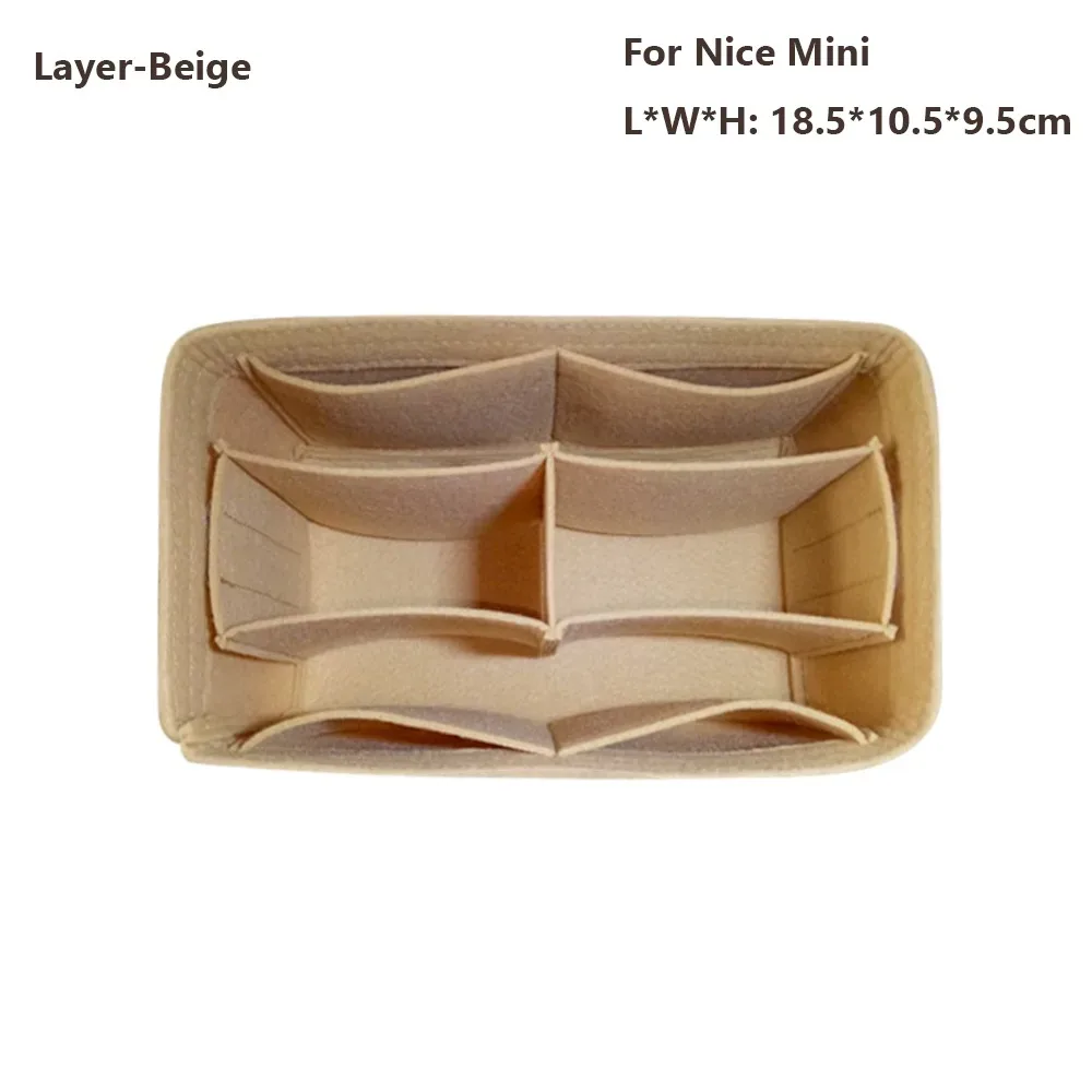 organisateur de sac à main en feutre, insert de sac, support de rangement interne, doublure portable pour sac à main lv nice nano/mini/bb/vanity