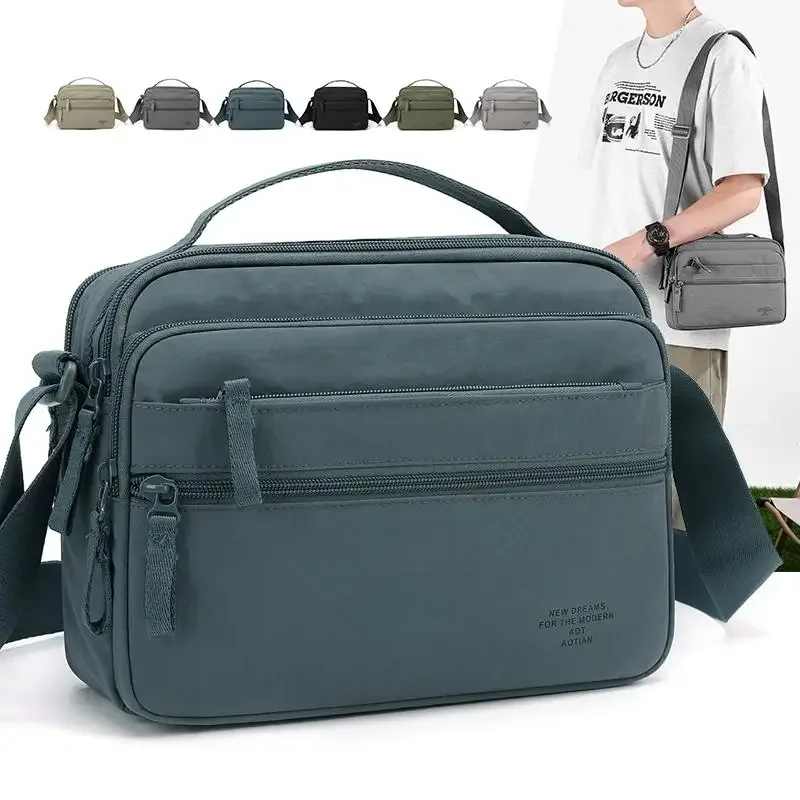 sac bandoulière léger en tissu oxford pour homme - sacoche durable multi-couches pour les trajets quotidiens et les voyages - sac de poitrine