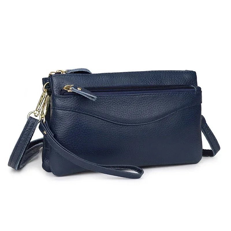 sac à bandoulière en cuir véritable pour femme, petit sac à main initié, pochette à bracelet décontractée, sacs de messager de grande capacité