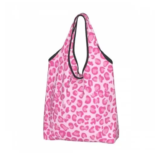 sac de courses pliable imprimé léopard coloré pour hommes et femmes, sac fourre-tout portable, sacs d'épicerie recyclables, extérieur, taille unique