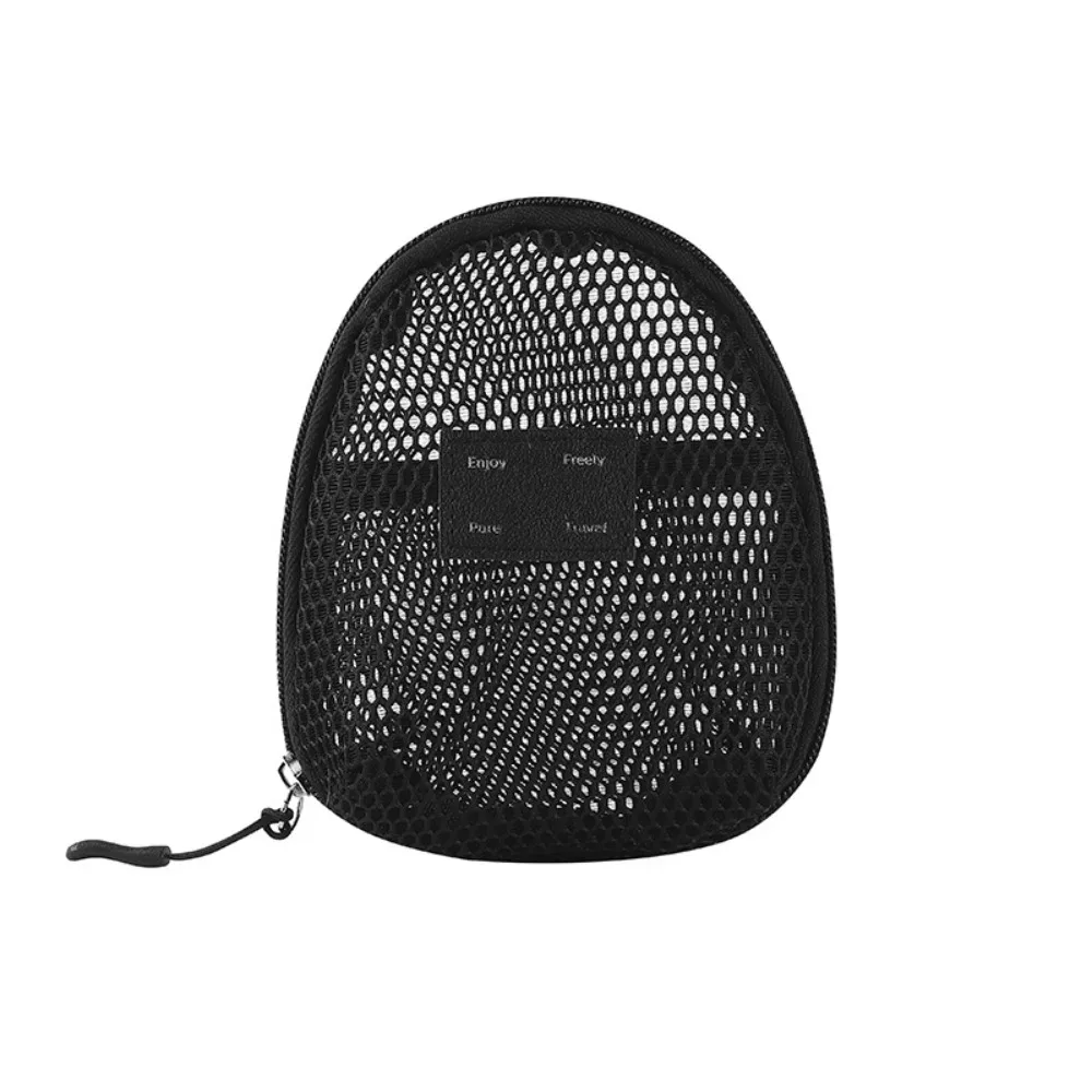 sac à cosmétiques en nylon décontracté avec fermeture éclair, pochette de rangement en maille, sacs de maquillage en maille polyvalents à main, voyage
