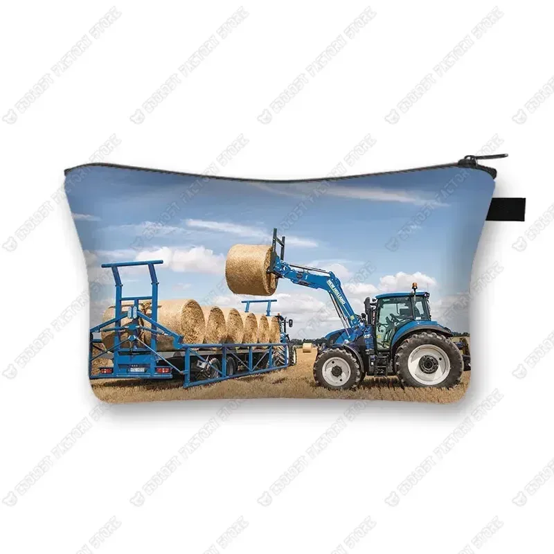 trousse de maquillage de ferme pour femme, jeu avec le tracteur, boîte de maquillage, stockage de poudres, portefeuille pour femme, étui cosmétique, récolte