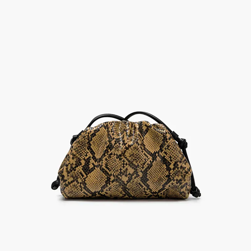 sacs à main plissés serpentin pour femmes, pochette, sac à bandoulière, motif serpent, sac de luxe de créateur