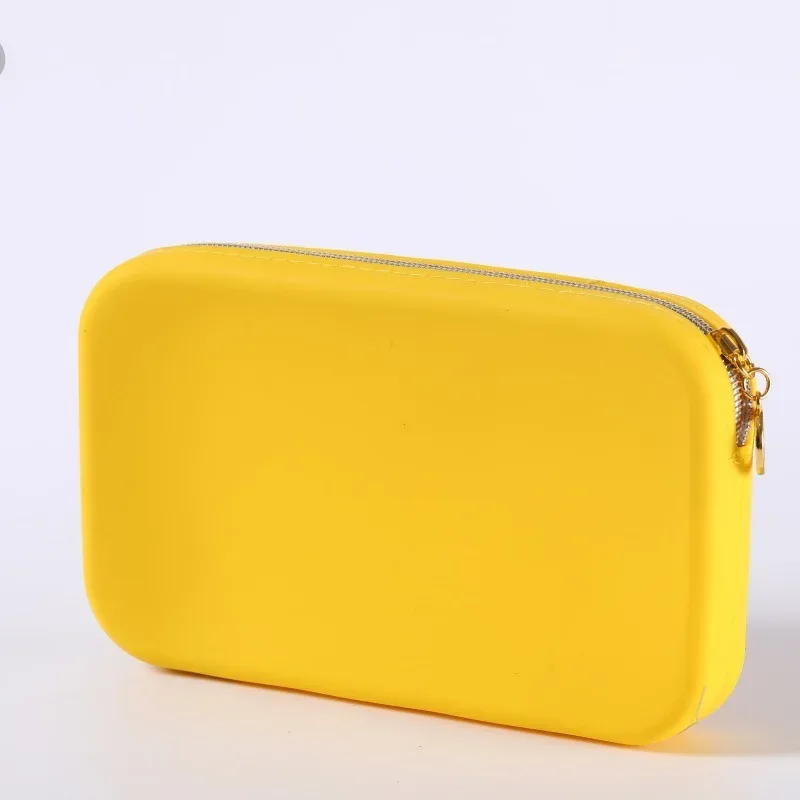 sac de rangement cosmétique carré en silicone, grande capacité, support portable pour pinceaux de maquillage, organisateur de cosmétiques étanche pour voyage