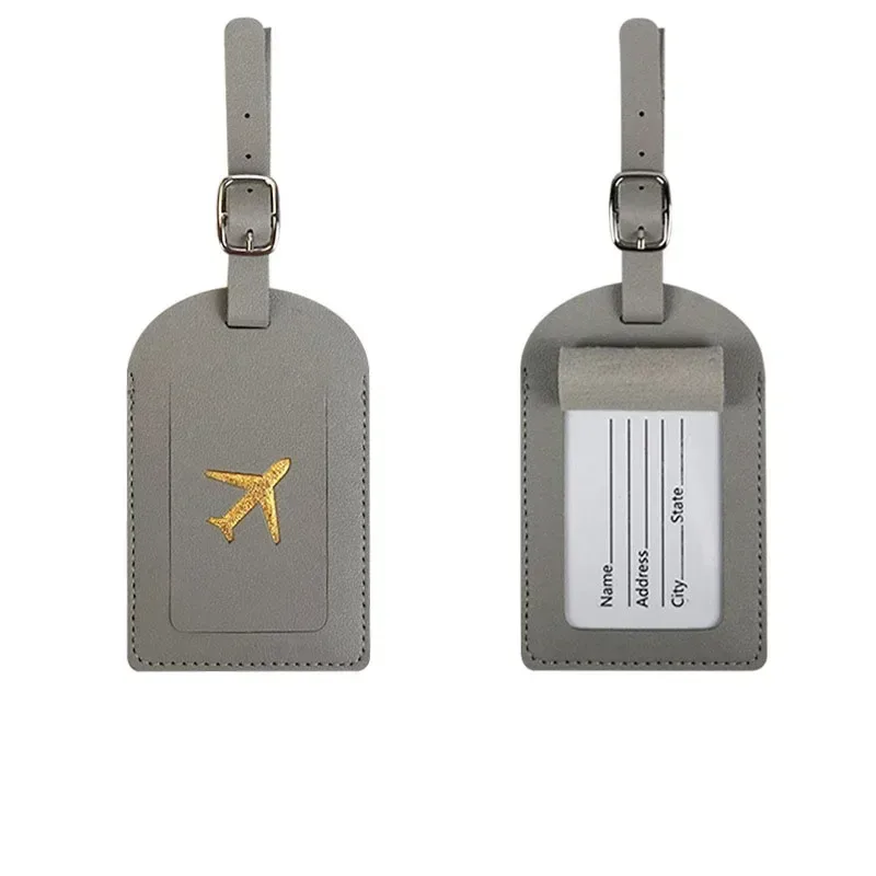 étiquette de bagage en cuir, couverture de passeport, accessoires de sac de valise de voyage, carte d'identité, adresse, porte-nom, étiquette de sac d'embarquement