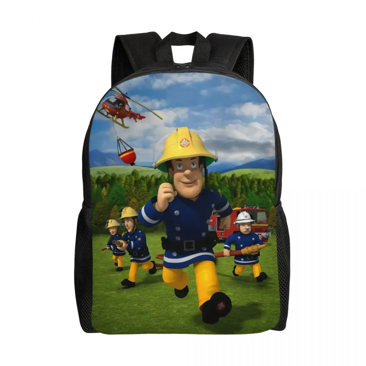 sac à dos de voyage personnalisé sam le pompier pour hommes et femmes, cartable pour ordinateur portable d'école, sac à dos d'étudiant de dessin animé