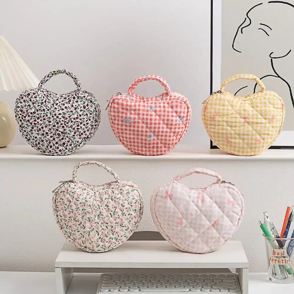 trousse de maquillage de grande capacité, sac à cosmétiques en coton matelassé à fleurs, sac à main de rangement portable, trousse de toilette de voyage, organisateur de sac de toilette
