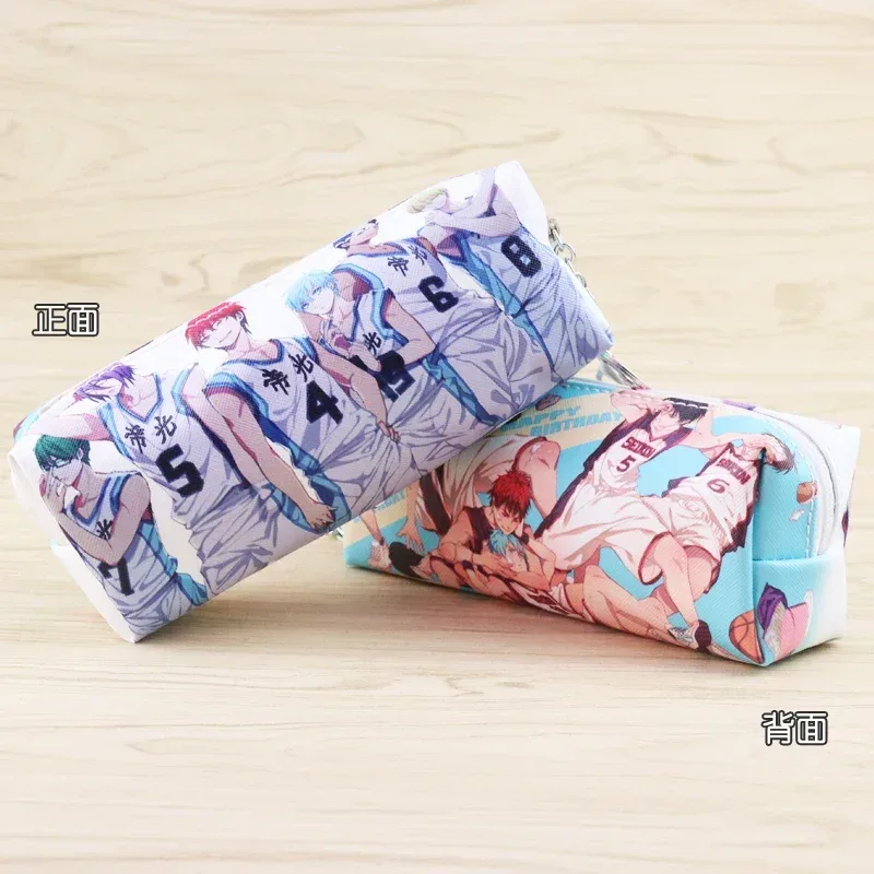trousse toilette cartoon personnages animés bleu blanc imprimé décontracté tonneau fermeture éclair polyester coton voyage cosmétiques maquillage