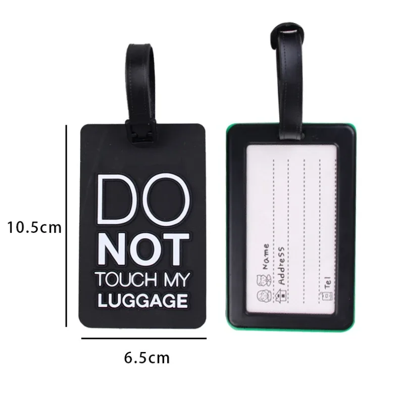 accessoires de voyage : étiquette de bagage en pvc, motif dessin animé mignon, avec emplacement pour nom, id, adresse et carte d'embarquement