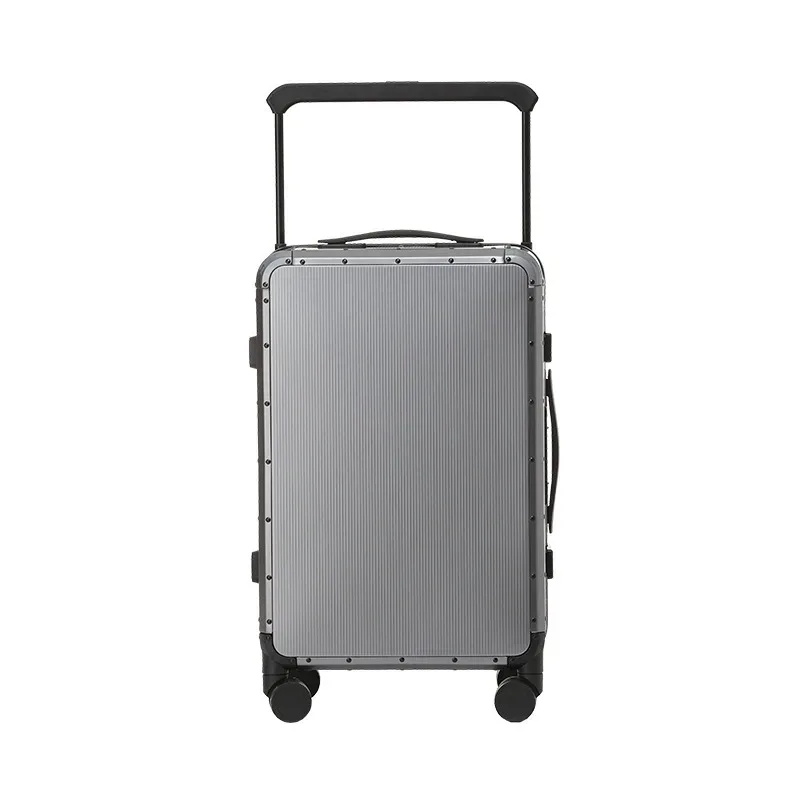 nouvelle valise de voyage à roulettes en alliage magnésium-aluminium avec poignée large, 20 pouces, valise de cabine pour affaires, bagage à main.