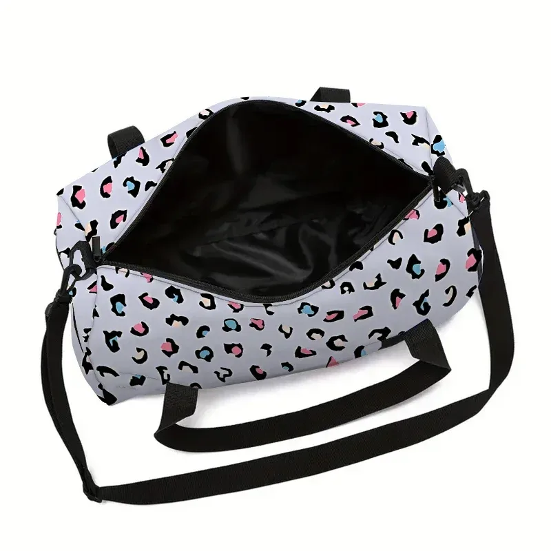 sac à bagages grande capacité à motif léopard pour garçons/filles, meilleur cadeau, sac de voyage de loisirs à dessin animé 2d, sac de fitness