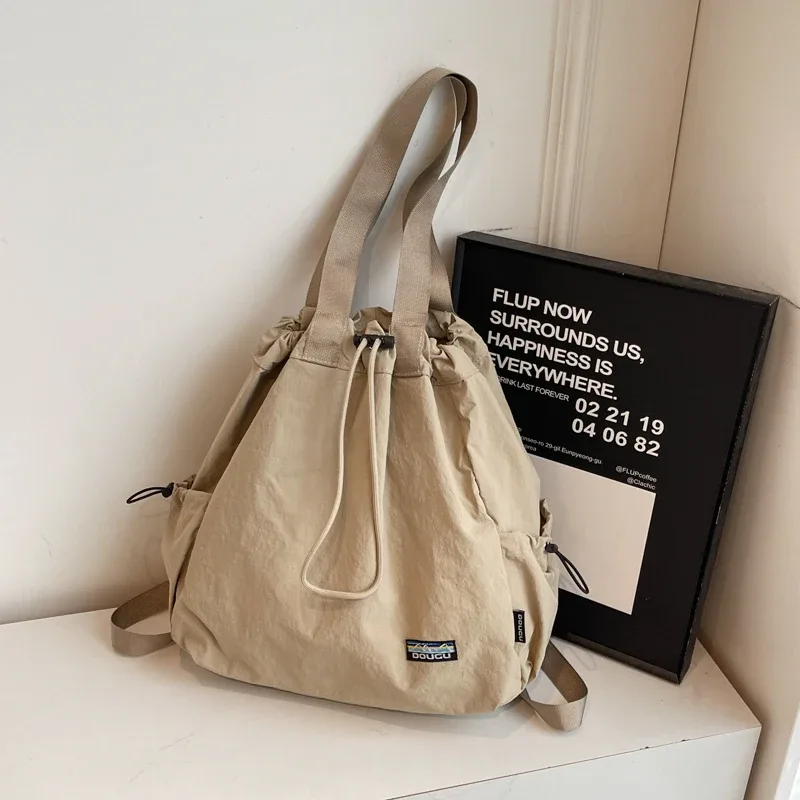 sac à mains femme sac à dos femme sac à dos voyage sacs à dos multifonctionnels pour femmes, en nylon, grande capacité, fourre-tout à bandoulière, seau à cordon de serrage, sac à dos de voyage