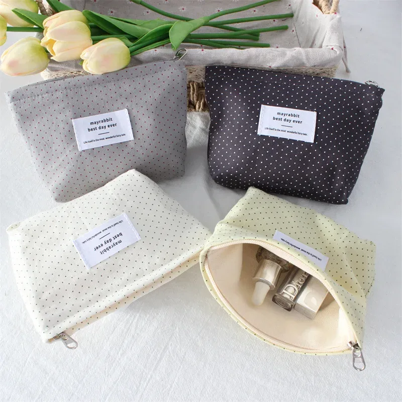 sac de maquillage coréen ins dot love pour rouge à lèvres, pochette pour femme, petits sacs à cosmétiques, sacs intérieurs, sacs de rangement de voyage, trousse de toilette