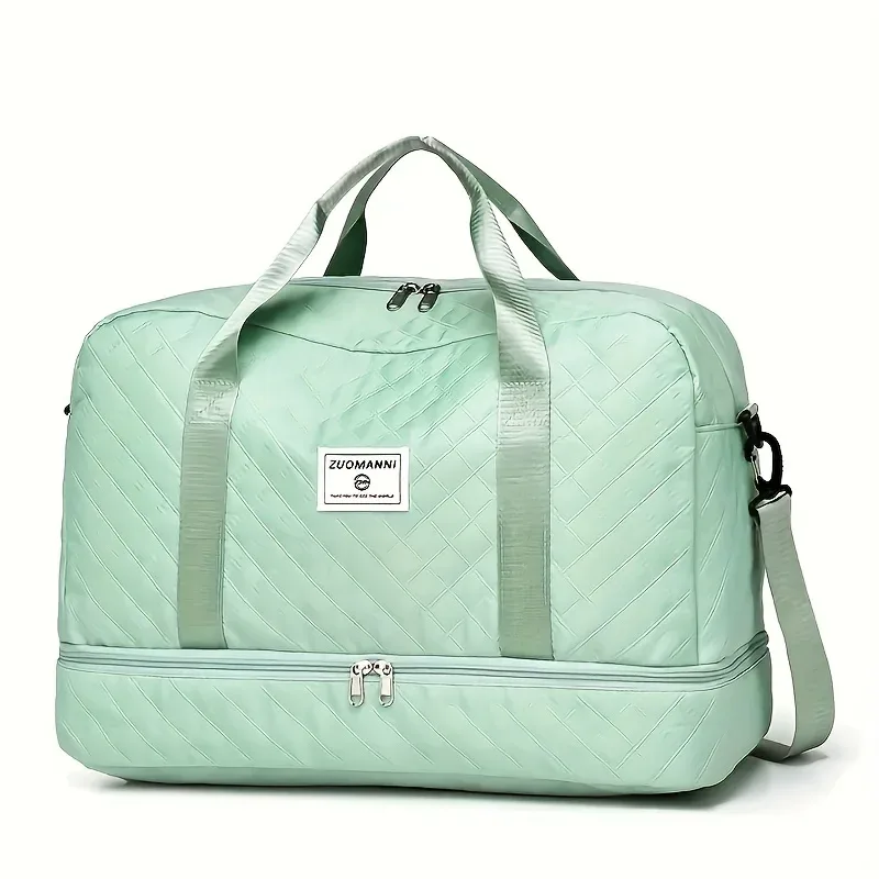 sac de sport de luxe, sac à main de grande capacité, initié et sac fourre-tout à bandoulière avec séparation de support sec, poches latérales pour touristes, voyage, salle de sport