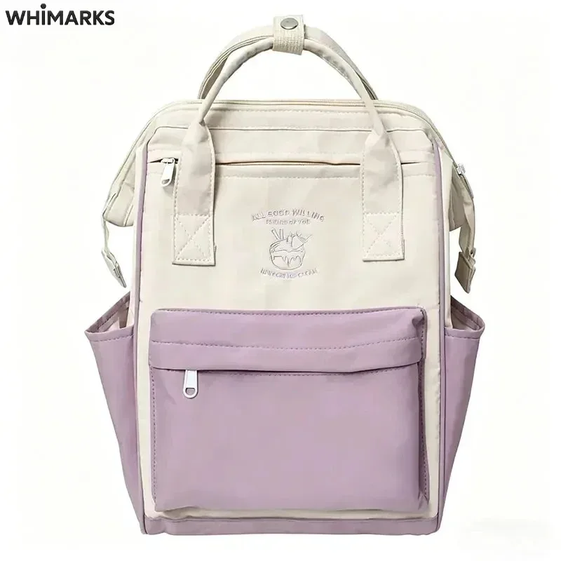 sac à dos imperméable whimarks, sac d'école mignon, couleur unie, grande capacité, pour loisirs, voyages, sports, rangement pour étudiants