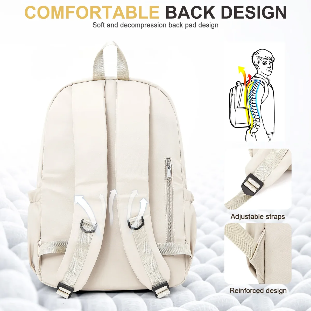 sac d'école étanche pour ordinateur portable, sac de livres en nylon pour adolescents, sac de voyage pour garçons et filles, sac à dos de lycée pour femmes