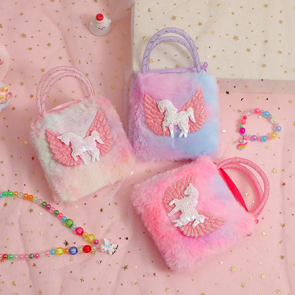mini sacs à main licorne de dessin animé pour petites filles, petit sac de rangement pour enfants, portefeuille, cadeaux de fête d'anniversaire