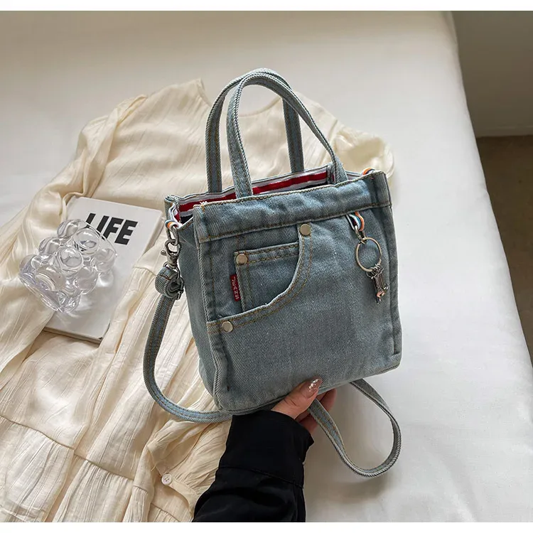 sacs à bandoulière pour femmes, sacs à main créatifs rétro en denim délavé, personnalisés à la mode, sacs à bandoulière de haute qualité pour filles