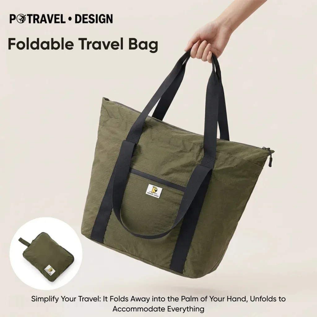 sac de voyage pliable imperméable, sac fourre-tout et sac bandoulière, grande capacité, pochette de rangement portable pour bagages pour femmes et hommes