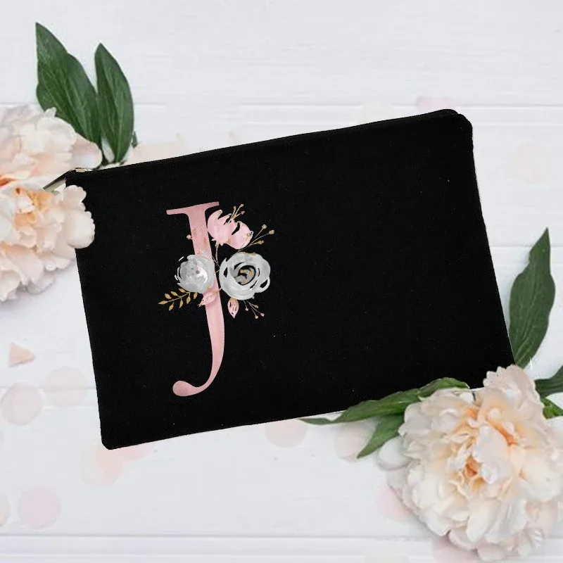 trousse de maquillage personnalisée avec nom initial, trousse à cosmétiques de mariée, pochette de toilette monogramme en toile, cadeaux pour demoiselle d'honneur, sacs de maquillage
