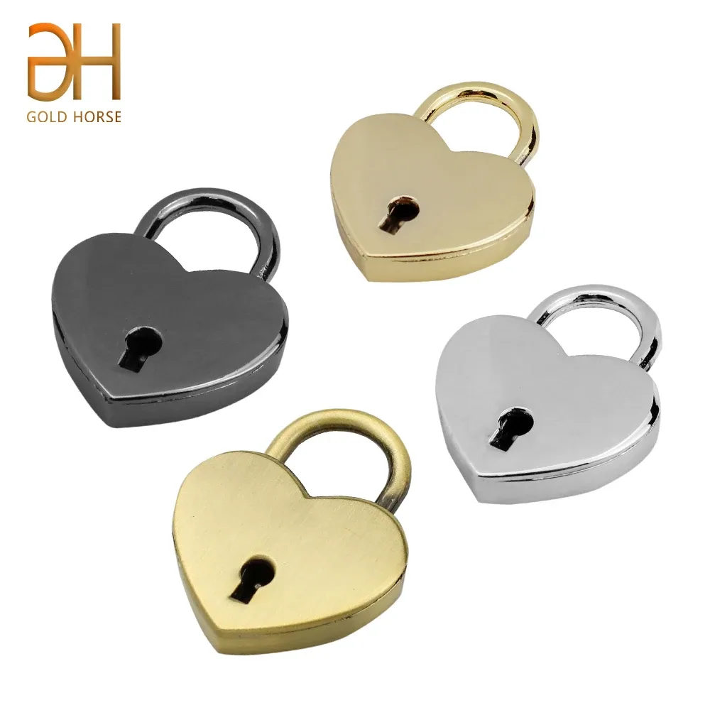 cadenas serrure tsa métal forme cœur poignée circulaire argent doré noir clé correspondante usage voyage stockage