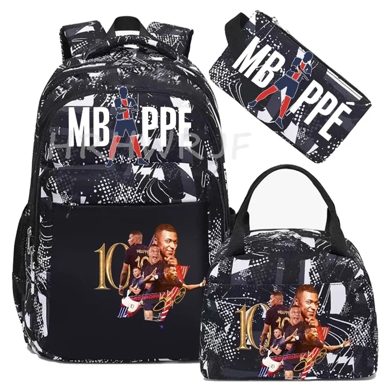 sac à dos pour ordinateur portable m-mbappes, pour femmes et hommes, sacs à dos décontractés pour le sport et le football, sac à dos oxford pour femmes, sac d'école pour hommes, sac de voyage, mochilas 3 pièces