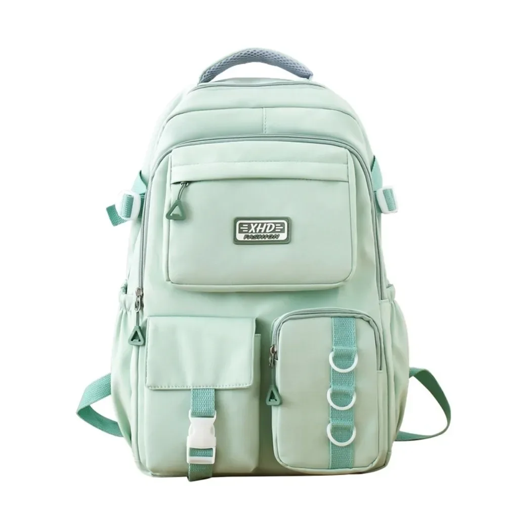 sac à dos scolaire en nylon, multi-poches, bretelles rembourrées réglables, sac à dos pour ordinateur portable, grande capacité, résistant à l'eau