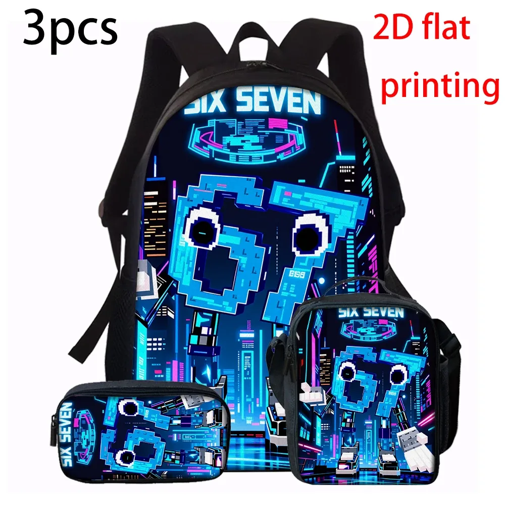 sac dos polyester design pixelisé sourire néon urbain bleu noir voyage école capacité inférieure deuxize ultragélight