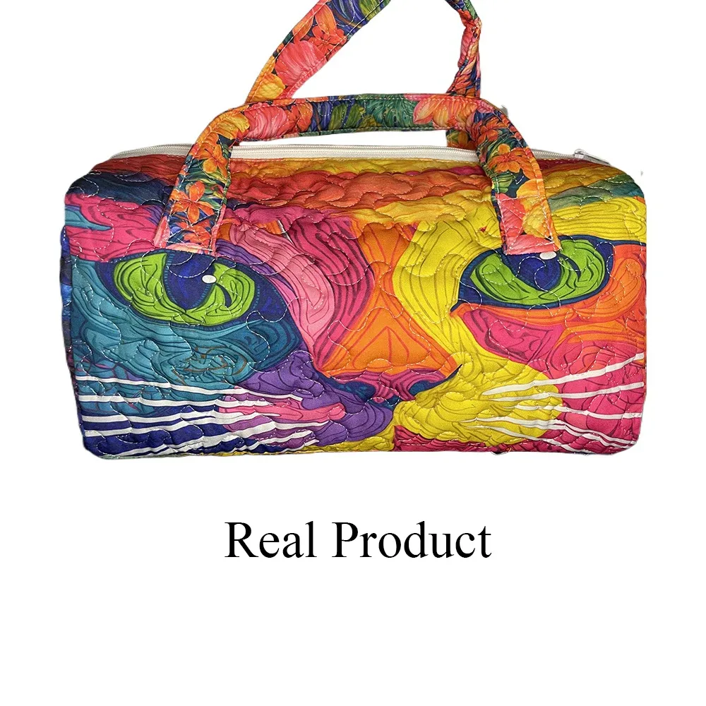 sac de voyage 3d artisanal matelassé, sac de week-end bohème hippie, motif champignon, grenouille, bus vintage, pour hommes et femmes, sacs de sport, de yoga et de nuit