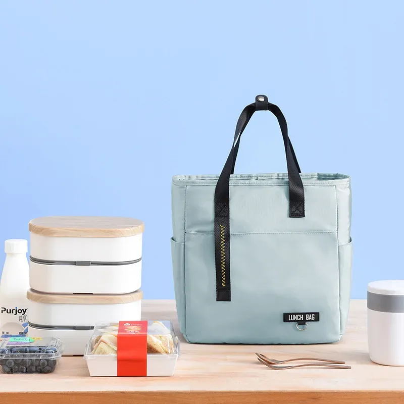 boîte à déjeuner bento isolée, sac thermique de grande capacité, sacs de rangement des aliments à fermeture éclair, conteneur pour femmes, sacs à main de pique-nique de voyage plus frais