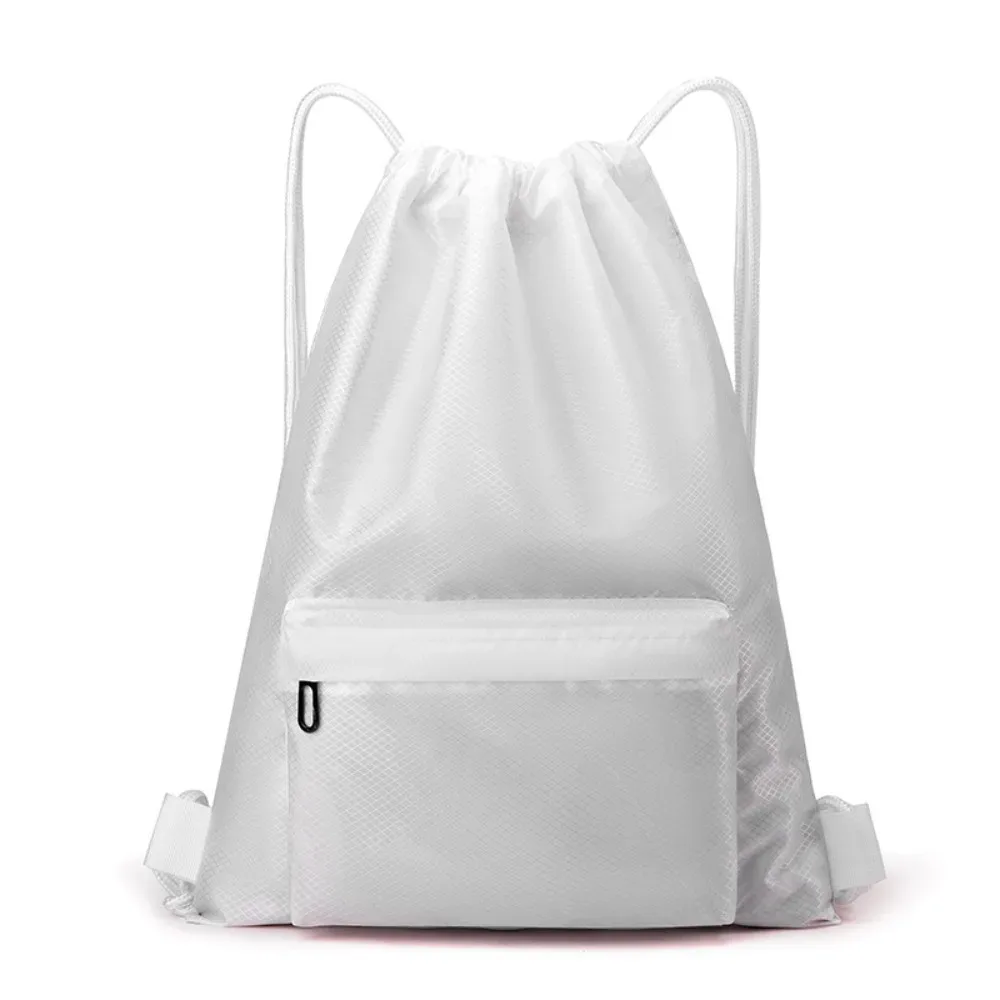 sac de sport à cordon de serrage de couleur unie, sac de fitness étanche de grande capacité, bretelles réglables, sac à dos d'entraînement à séchage rapide, unisexe