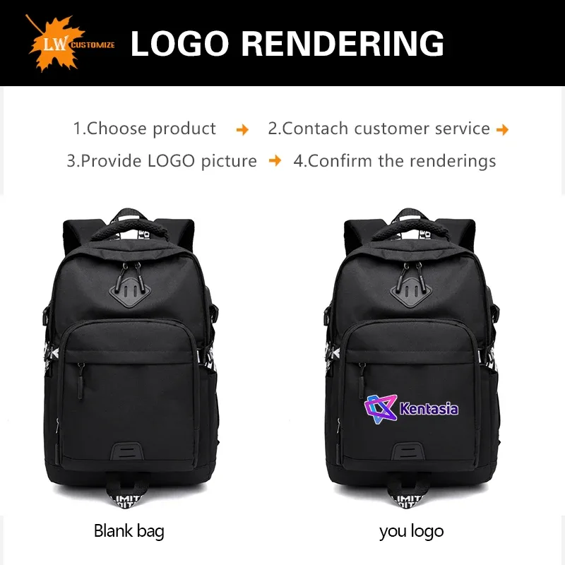 sac à dos personnalisé avec logo, grande capacité, en nylon, pour ordinateur, sac de couple, image et nom personnalisés