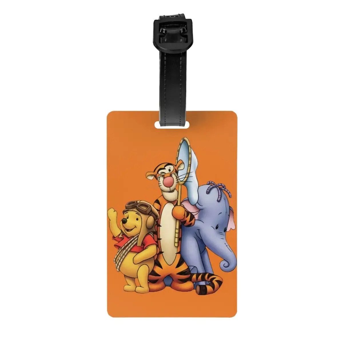 étiquette de bagage personnalisée avec dessin animé tigger et winnie l'ourson, protection de la vie privée, étiquettes de bagages, étiquettes de sac de voyage, étiquettes de valise