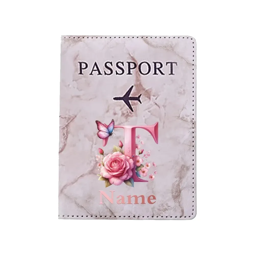porte-passeport personnalisé avec lettres florales, nom personnalisé, pratique pour les voyages, les affaires, les mariages, cadeau