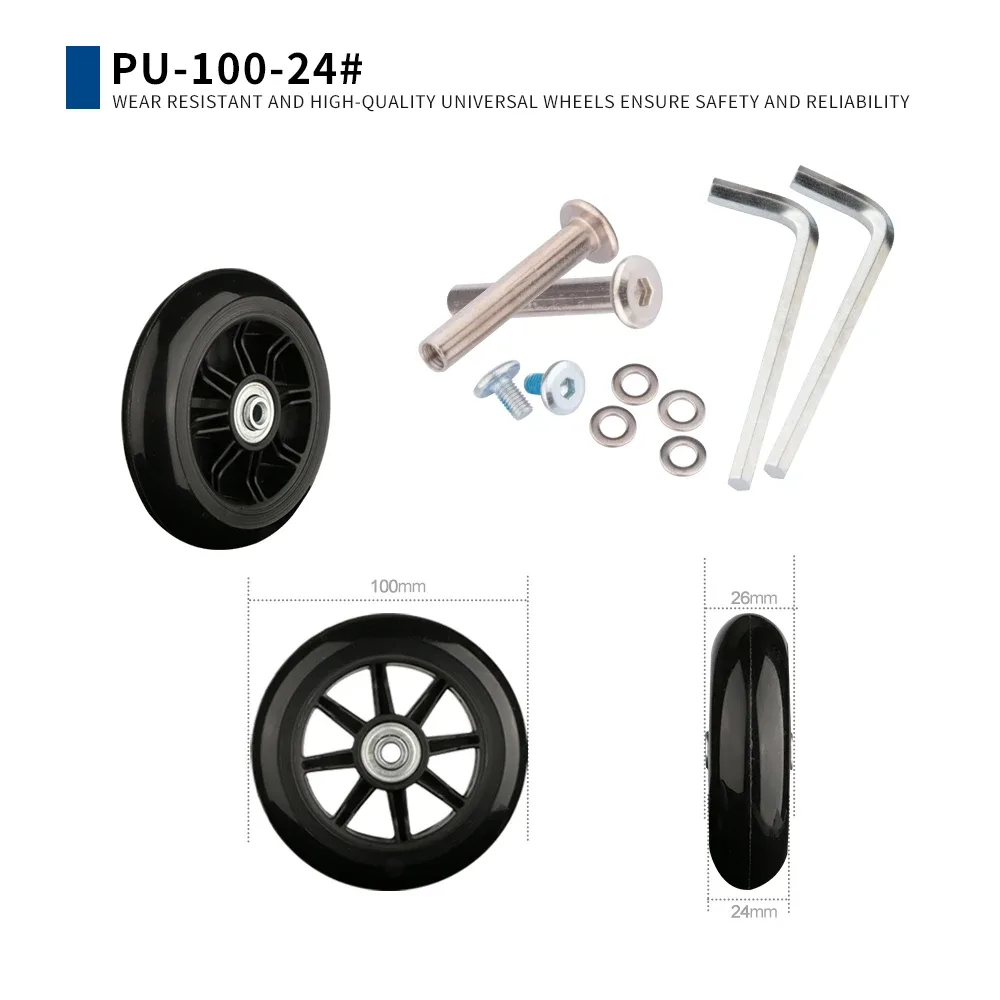 accessoires de bagages, roues d'avion, poulie de valise, roue muette, pièces résistantes à l'usure, rouleaux de réparation, 2 pièces 4 pièces