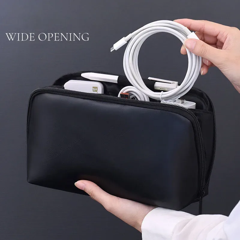 sac de rangement portable usb pour câbles, écouteurs, batterie externe, câbles de données, grande capacité, sac pour câbles de souris