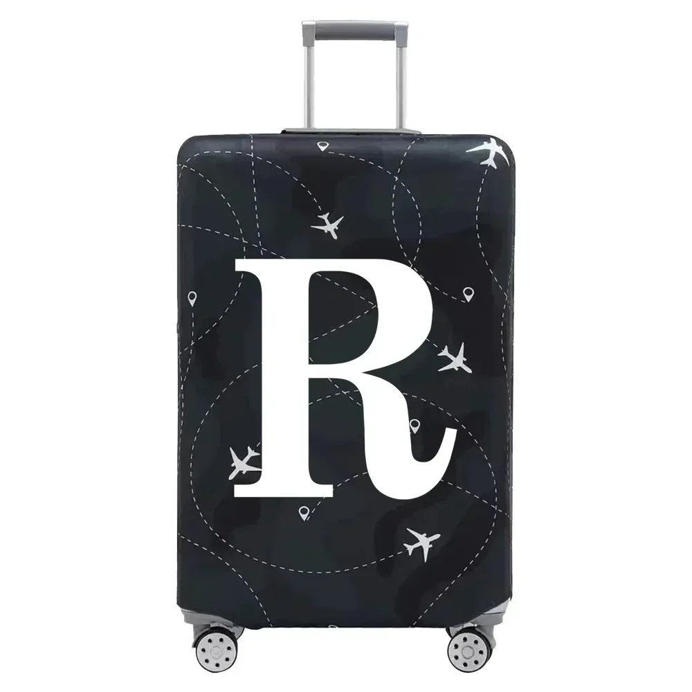 housse de protection pour bagages en tissu extensible, housse anti-poussière, anti-rayures, adaptée aux valises de 18 à 32 pouces, accessoires de voyage avec lettres blanches