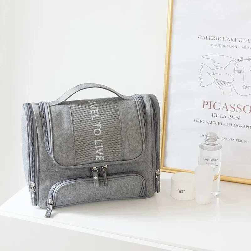 sac à cosmétiques suspendu étanche pour hommes, organisateur de voyage, trousse de maquillage pour femmes, trousse de maquillage nécessaire, trousse de toilette pour lavage humide et sec