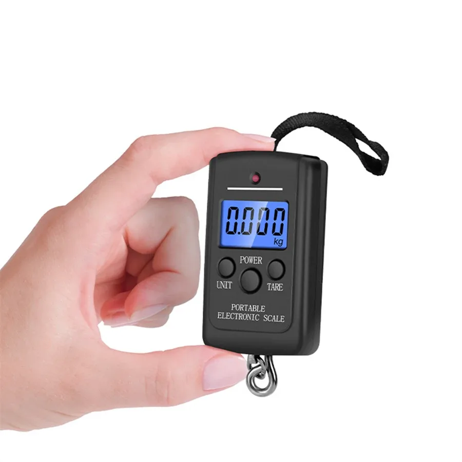 40kg multifonctionnel mini électronique numérique portable balance suspendue pèse outil pour pêche bagages valise voyage crochet balances