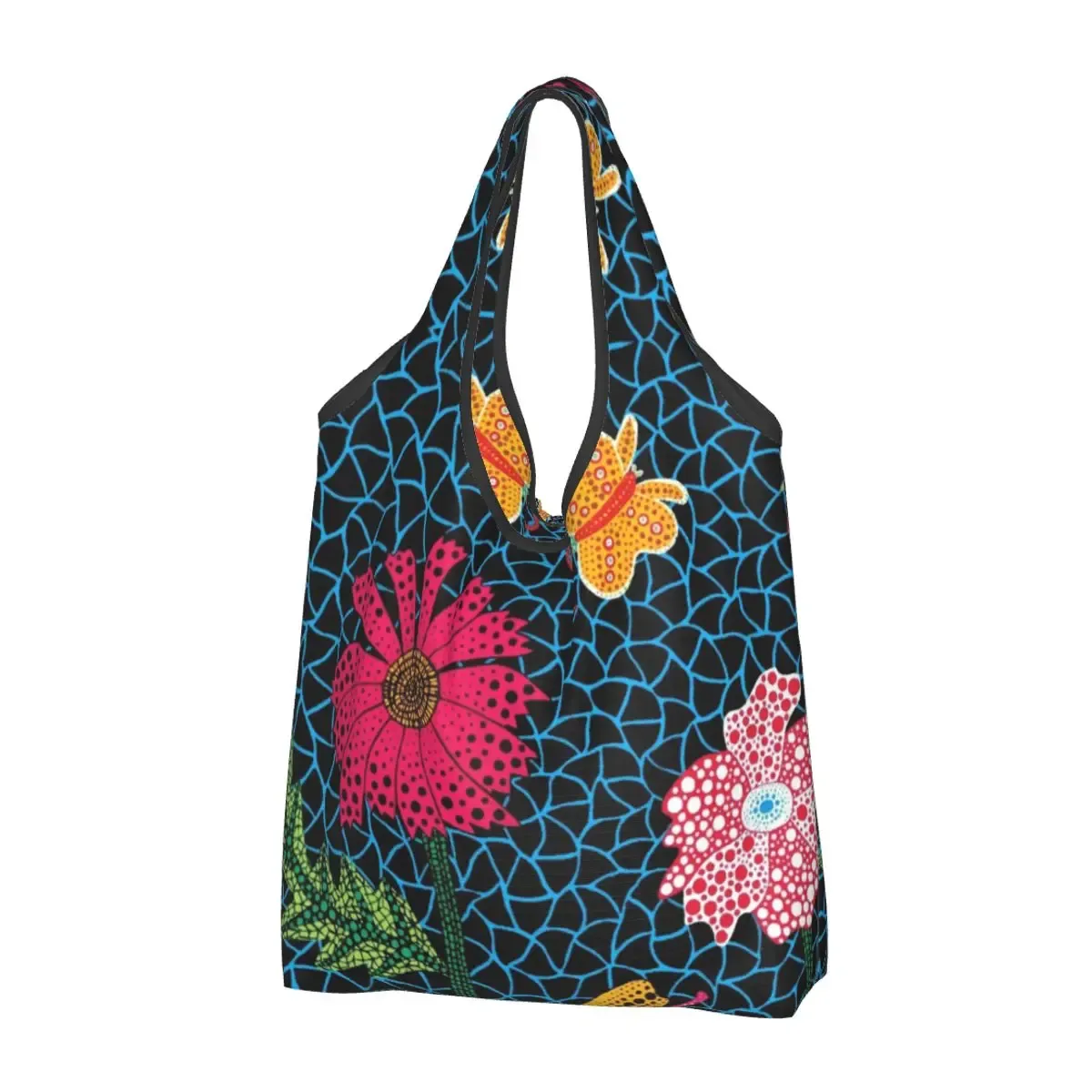 yayoi kusama-sac fourre-tout d'épicerie pour femme, sac à provisions, sacs à provisions, sac à main de grande capacité, initié à l'esthétique mignonne