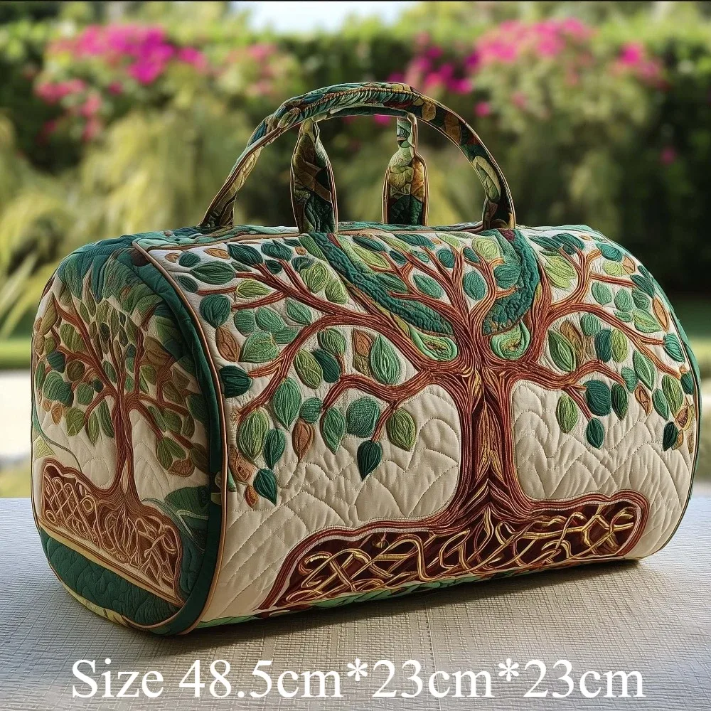 sac de voyage matelassé coloré avec motif d'arbre, sacs de voyage pour hommes et femmes, sac de week-end avec feuilles colorées, camping, randonnée, pique-nique, festival