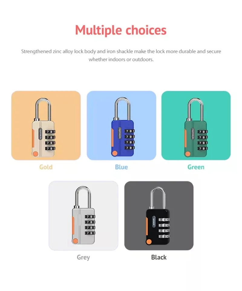 cadenas serrure tsa métallique chaîne noire boutons orange voyage robuste sécurité combinatoire usage bagage vélo
