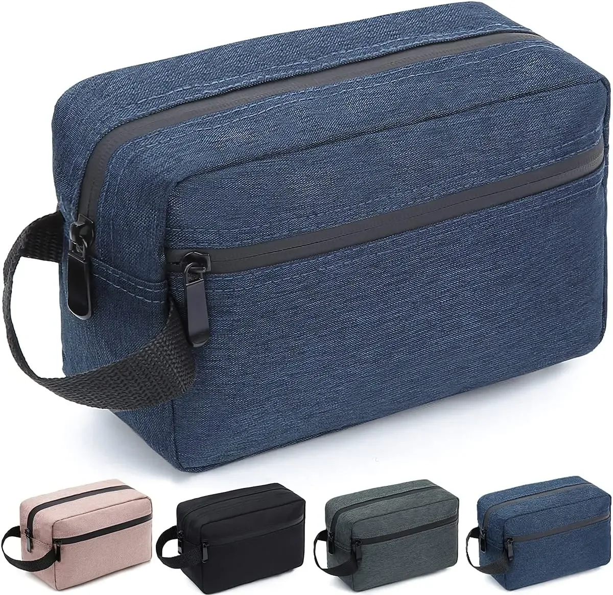 grande trousse de maquillage de voyage imperméable, sac de rangement pour articles de toilette unisexe et portable avec compartiments, sac de rangement pliable pour produits de soins de la peau.